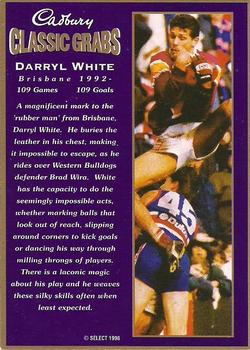1998 Cadbury Classic Grabs #10 Darryl White Back